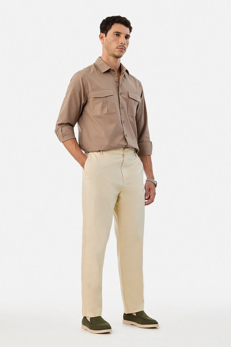 سنيتش Linen Blend Relaxed Fit Trousers